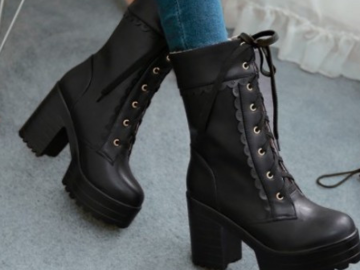 Selling with online payment: Lolita Lace Up High Cosplay Platform Shoes