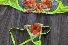 Vente: Neon green flower lingerie FREE SHIPPING