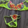 Vendita: Neon green flower lingerie FREE SHIPPING