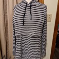 For sale: EUC Lightweight Cotton Hoodie, XL, Charcoal/Black stripes