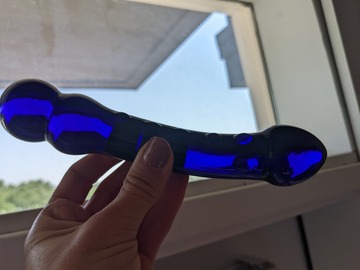 Selling: Blue Glass Dildo with texture bumps