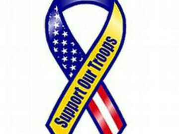 Bán buôn thanh lý lô: Support Our Troops Patriotic 8″ Ribbon Magnet – Item#5194