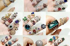 Liquidación / Lote Mayorista: 50pcs Vintage Luxury Colored Zircon Ladies Ring