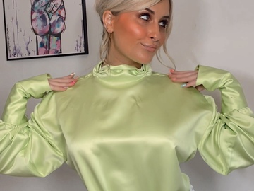 For Rent: Aoife Ireland Green Satin Backless 