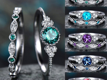 Liquidation / Lot de gros: 100PCS Luxury Fashion Female Zircon Ring Jewelry