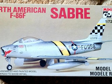 Selling with online payment: Hasegawa 1/72 N/A F-86F Sabre Jet airplane model kit. #1015