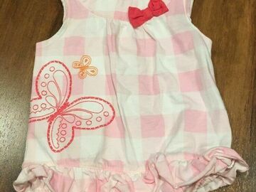 Selling with online payment: Girls Carter's Pink And White Child Of Mine One Piece Size 12 Mo