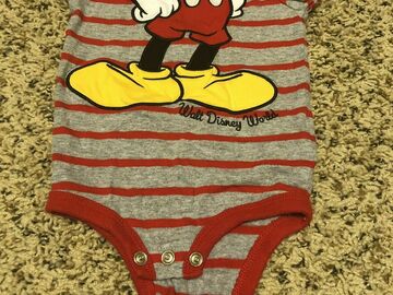 Selling with online payment: Infant Boys Mickey Mouse One Piece Short Sleeve Bodysuit Size 6 
