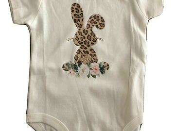 Selling with online payment: Leopard Print Bunny One Piece Body Suit Size 6 Months