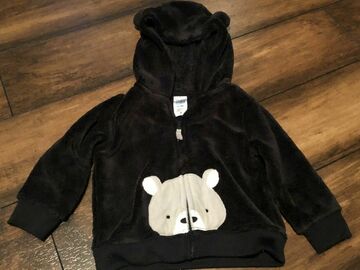 Selling with online payment: Carter’s Infant Black Bear Fleece Jacket Size 6-9 Months Super S