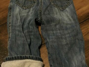 Selling with online payment: 6-12 Months Old Navy Fleece Lined Denim Jeans Baby Infant