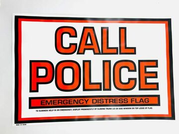 清算批发地: 18″ x 12′ Emergency Distress Sign – Call Police – Item #102130