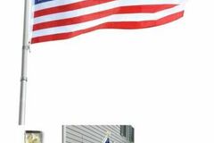 Bulk Lot (Liquidation & Wholesale): Deluxe U.S. American Flag Pole Set With Golden Eagle Top 