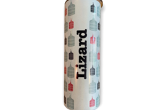  : Custom printed 20oz skinny flask – white GLITTER