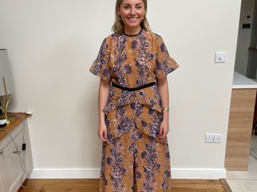 For Sale: Hope & Ivy Ochre Floral Midi Dress