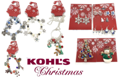 Bulk Lot (Liquidation & Wholesale): 100 Pieces All Kohl's Christmas Jewelry Brooches, Earrings, Brace