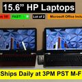 Liquidation/Wholesale Lot: Lot of 2 HP 15.6" FAST Windows 10 Laptops 2.0GHz 8GB RAM 750G HDD