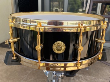 Selling with online payment: Reduced $550 OBO  Gretsch 5"x14" 120th Ann. Black w Gold hdwr