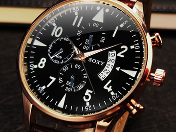 Comprar ahora: 120PCS Men Cool Fashion Leather Quartz Watches