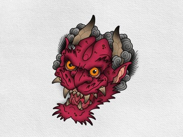 Tattoo design: Oni Demon
