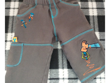 Selling with online payment: Flapdoodles pants with embroidered tools (18 months)