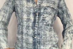 Selling: Distressed Plaid Cotton Button-down