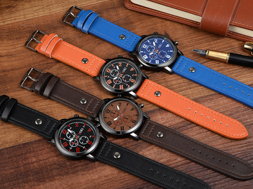 Comprar ahora: 100PCS Mixed Style Quartz Leather Watches For Men