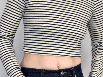 Selling: Cropped Striped Long Sleeve Tee