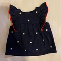 Selling with online payment: Janie And Jack 6 12 M Linen Blue Star Top Shirt Patriotic 