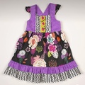 Selling with online payment: RicRac & Ruffles 24 M Esoterra Dress Purple Black Floral 