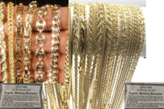 Liquidation/Wholesale Lot: 50 Pc Chain Assortment 14 KT Gold Overlay LIFETIME GUARANTEE!!