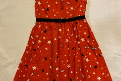 Selling with online payment: $248 Vivetta 6 7 8 Dress Red Cotton Face Black Lips Eyes 