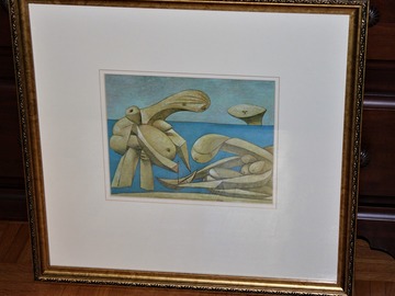 Selling:  Pablo Picasso — Bathers with a Toy Boat | Vintage Framed Art