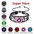 Liquidation/Wholesale Lot: 120Pcs Super Hero Multi-layer Weave Beaded Leather Bracelets