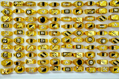 Liquidation/Wholesale Lot: 105PCS/Lot Gold Plated Rhinestone Alloy Men's Ring