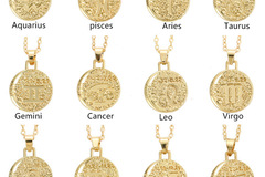 Liquidation/Wholesale Lot: 60Pcs Vintage 12 Constellation Round Clavicle Women's Necklace