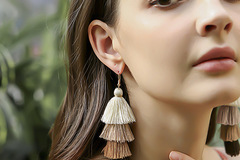Liquidation/Wholesale Lot: 35Pairs Retro Bohemian Handmade Tassel Ladies Earrings
