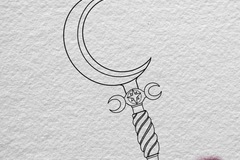 Tattoo design: Crescent moon knife 