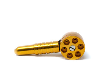  : 6 Shooter Revolver Pipe – Gold