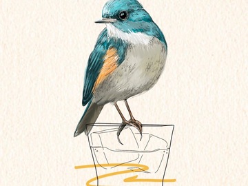 Tattoo design: Bluebird realism/ illustrative design 