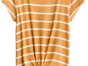 Selling with online payment: The Twist Front Top Stripes Size L Mustard Yellow