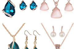 Liquidation/Wholesale Lot: 50Sets Women Luxury Crystal Necklace Earrings Sets