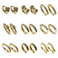 Liquidation/Wholesale Lot: 50 Pairs Luxury Zircon Gold Earrings for Women