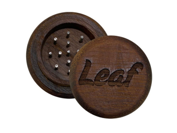  : Wooden Grinder Leaf Logo