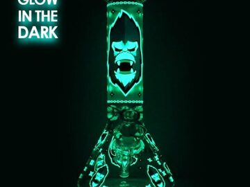 Post Now: Glow in the dark gorilla thick 25cm Glass Bong