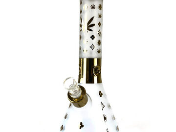 Post Now: “Weed Vuitton” 32cm Glass Bong – Gold