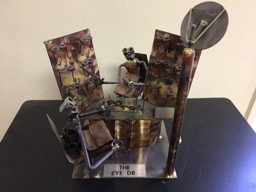 Selling with online payment: Large Metal Eye Doctor Figurine by Joseph Romano - MAKE OFFER!