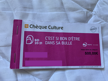 Vente: Chèques Culture UP (120€)