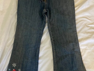 Selling with online payment: NWT Gymboree 8 Plus Winter Snowflake Jeans 2008 Embellished Blue