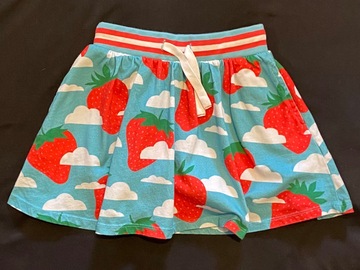 Selling with online payment: Mini Boden 7 8 Jersey Cotton Skort Skirt Shorts Blue Strawberry 